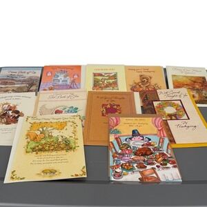 Hallmark American Greeting And Other‎ Vintage Thanksgiving Cards Lot of Eleven